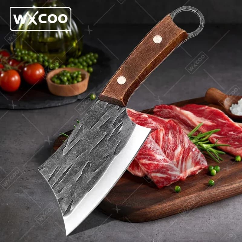 WXCOO Stainless Steel Cooking Knife Hand Forged Cutting Knives Butcher's Knife Cutting Knife Kitchen Knife for Fruit and Vegetables