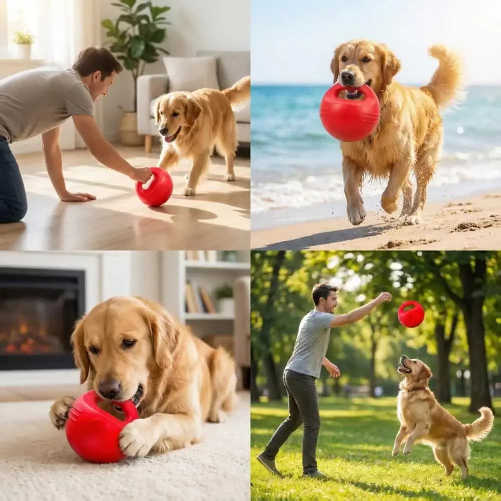 Chewing Toy for Dogs, Durable, Soft, Kettlebell Shaped, Floating, Anti-Back Plastic, Recovery Ball for Pool Training and Teeth Care