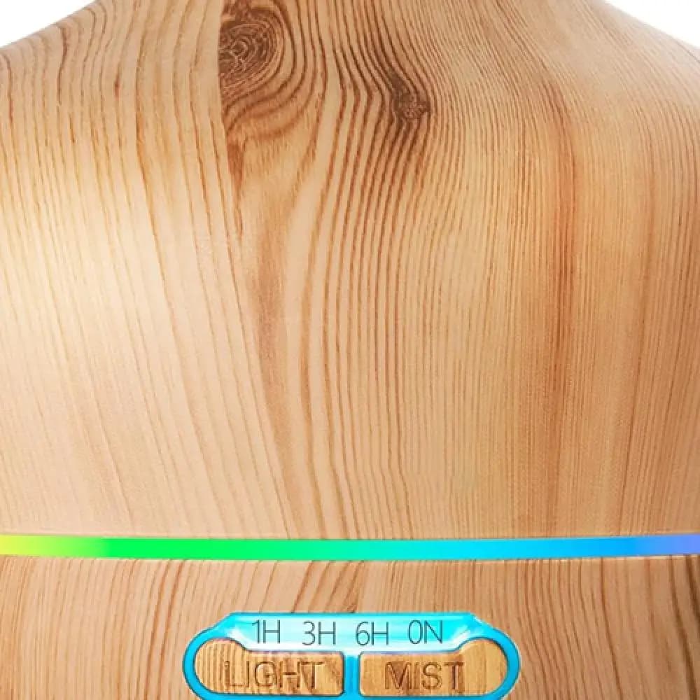 Diffusore di aromaterapia ad ultrasuoni con venature del legno da 550 ml, umidificatore a nebbia fredda con spegnimento automatico, perfetto per la casa, l'ufficio, la camera da letto
