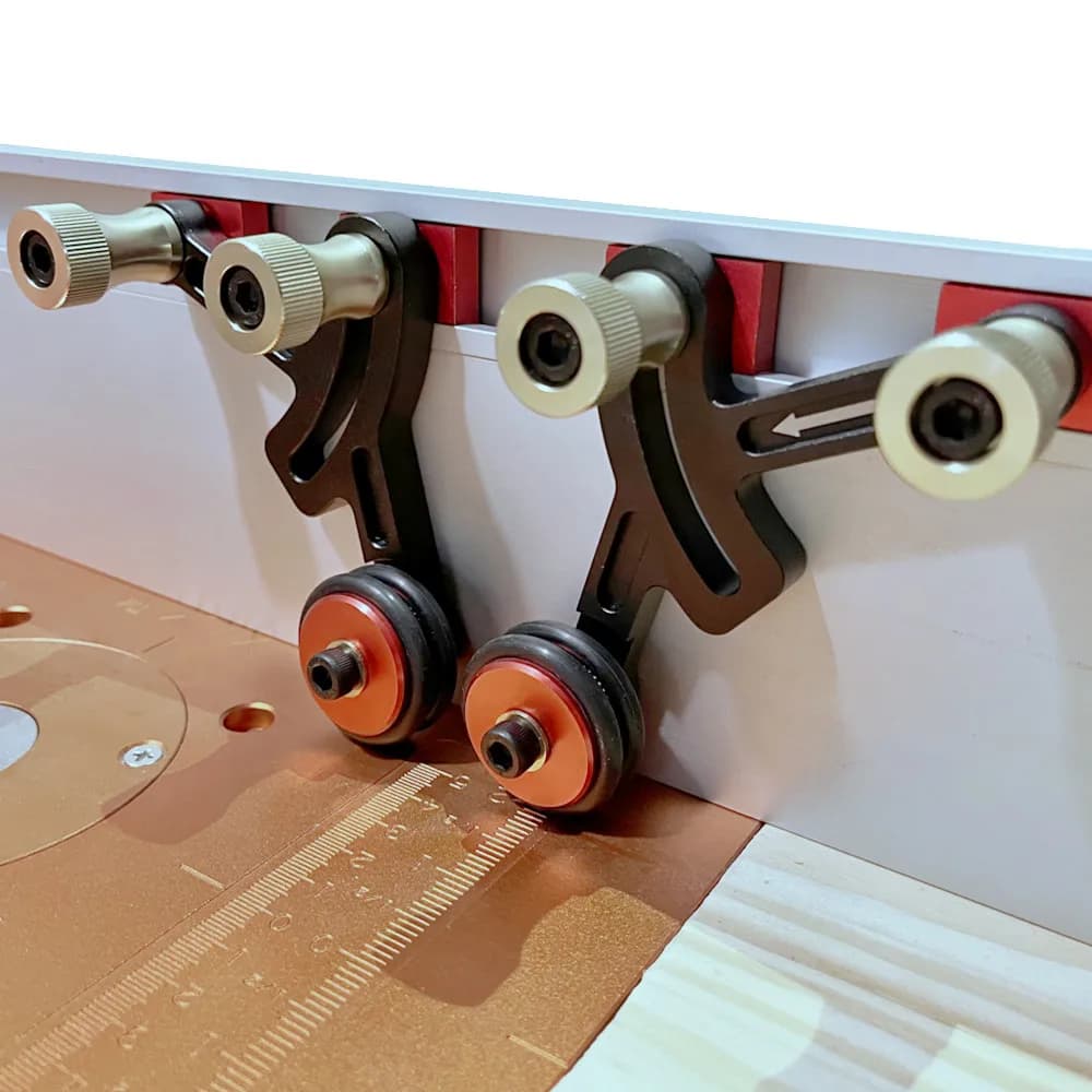 ENJOYWOOD Roller power supply with unidirectional bearing Precision guides with transparent cut Featherboards Safety supply for table saw
