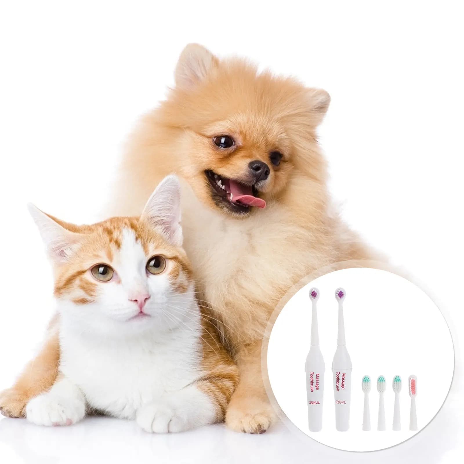 Spazzolino elettrico per animali domestici, 2 pezzi, pulizia ad ultrasuoni, tecnologia professionale, spazzolino dentale portatile impermeabile da viaggio