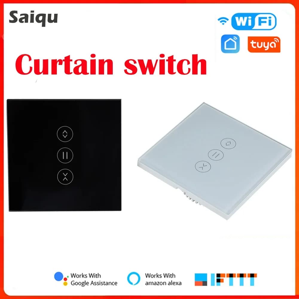 Tuya WIFI Alexa Controllo vocale Pannello in vetro touch Interruttore per tende a rullo intelligente Vita intelligente Controllo remoto wireless per tende Wifi