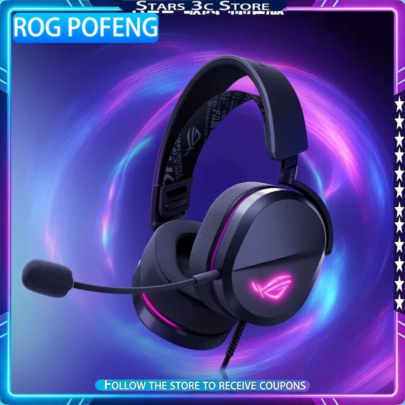 NEW ROG Pofeng Standard Edition Over-ear Headphones Lightweight Comfort 3-Level Adjustable Elastic Headband Gaming Headset
