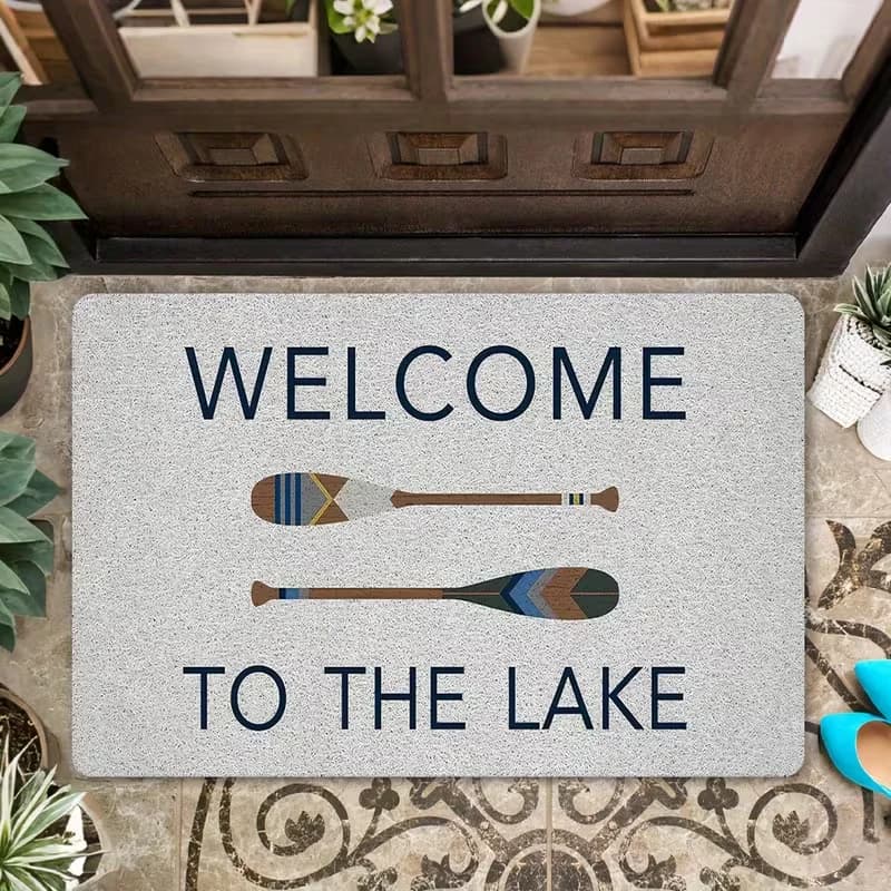 Un tappetino decorativo per le porte, ideale per gli appassionati della vista sul lago, con una superficie antiscivolo adatta per l'uso interno ed esterno, che valorizza l'arredamento della tua casa