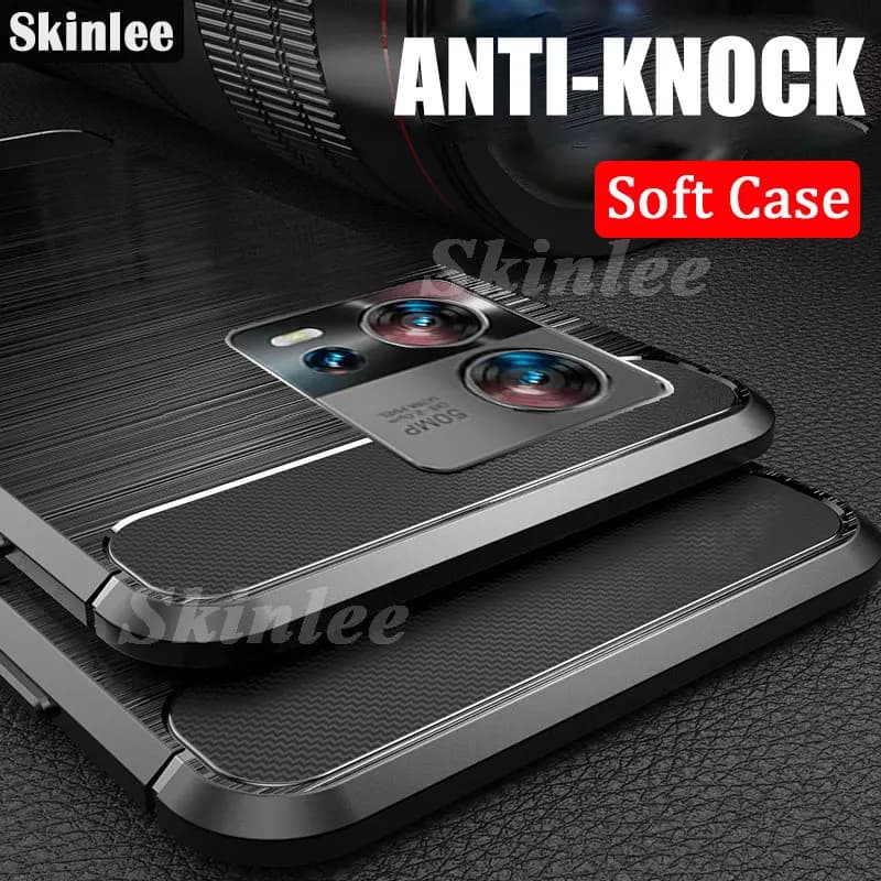 Skinlee Custodia morbida per Motorola Edge 30 Fusion 5G Disegno in fibra di carbonio Custodia antiurto per telefono per Moto Edge 30 Neo 5G Cover