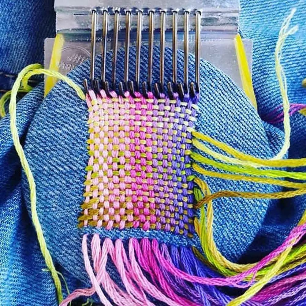 Convenient Wooden Makes Beautiful Stitching Small Loom Fun Mending Loom Speedweve Type Weave Tool Darning Machine Loom