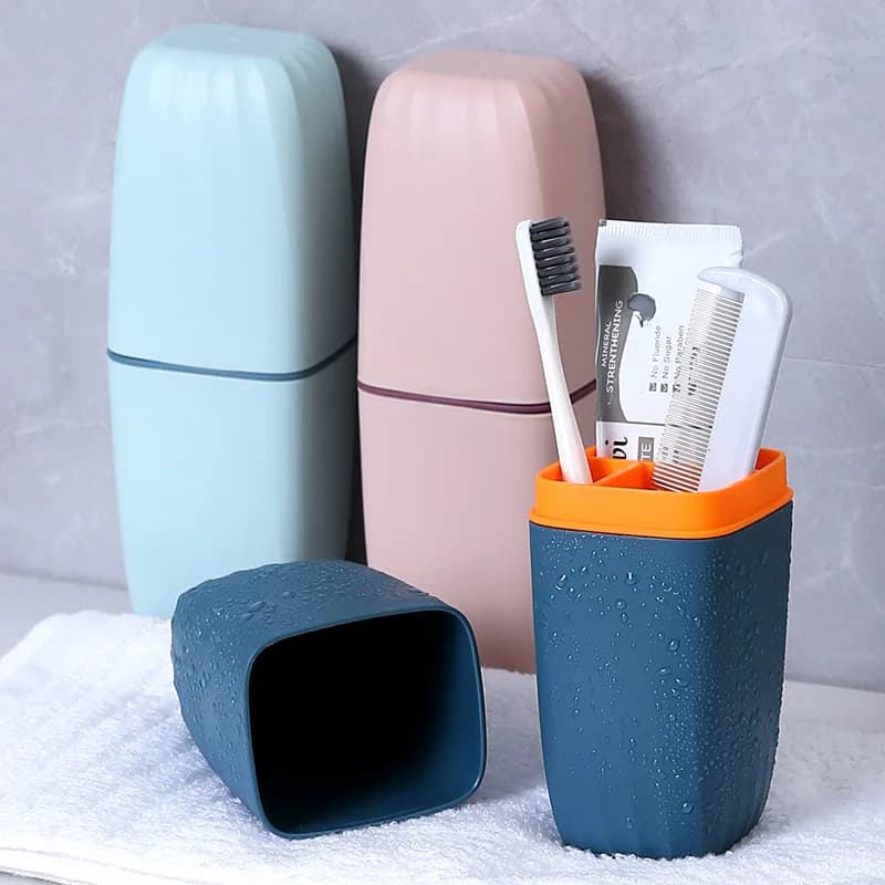 Portaspazzolino portatile porta dentifricio scatola per tazza viaggi all'aperto campeggio pennello da barba organizzatore supporto accessori per il bagno