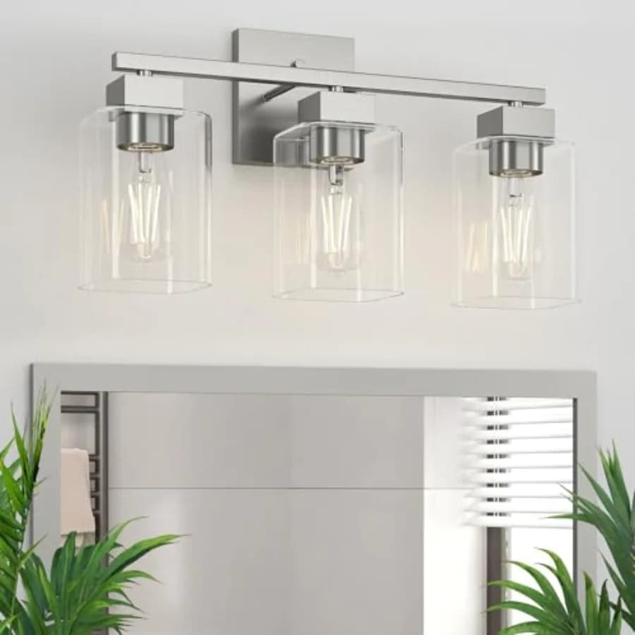 Mobile da Bagno - Accessorio per Bagno dal Design Quadrato con Certificazione UL e Specchio Integrato
