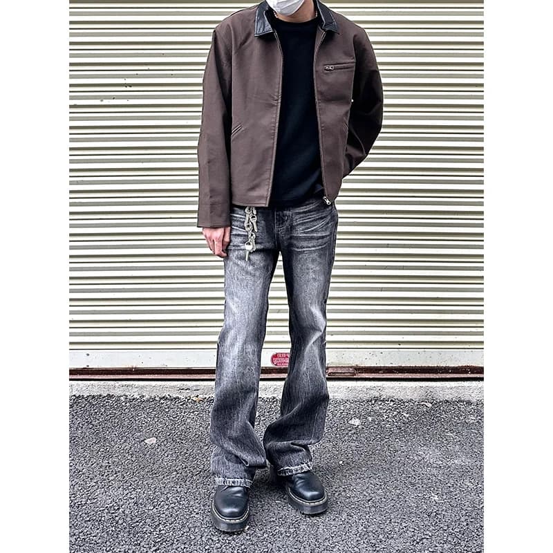 Jeans da Uomo Bla Tie Dye a Gamba Dritta, Stile Americano, Micro Svasati, per Primavera Autunno, Tendenza Street Style