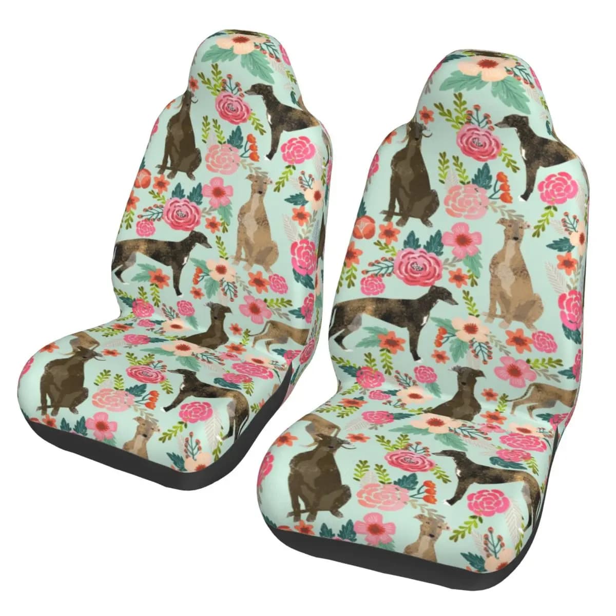 Universal Greyhound Florals car seat cover, for SUV, Whippet, Lurcher, Galgo, car seat mat, polyester seat cover