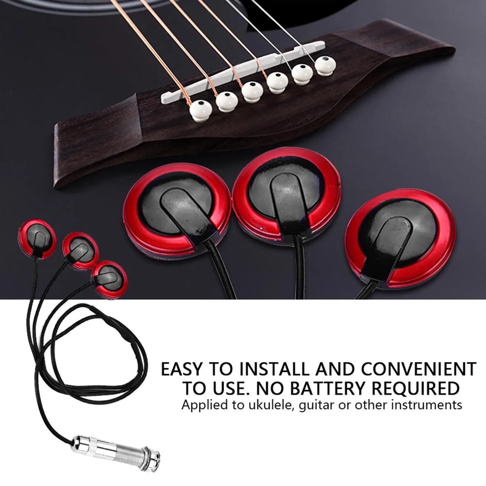 Pickup per chitarra Pickup per microfono trasduttore a contatto piezoelettrico professionale per chitarra violino banjo mandolino accessorio per chitarra ukulele