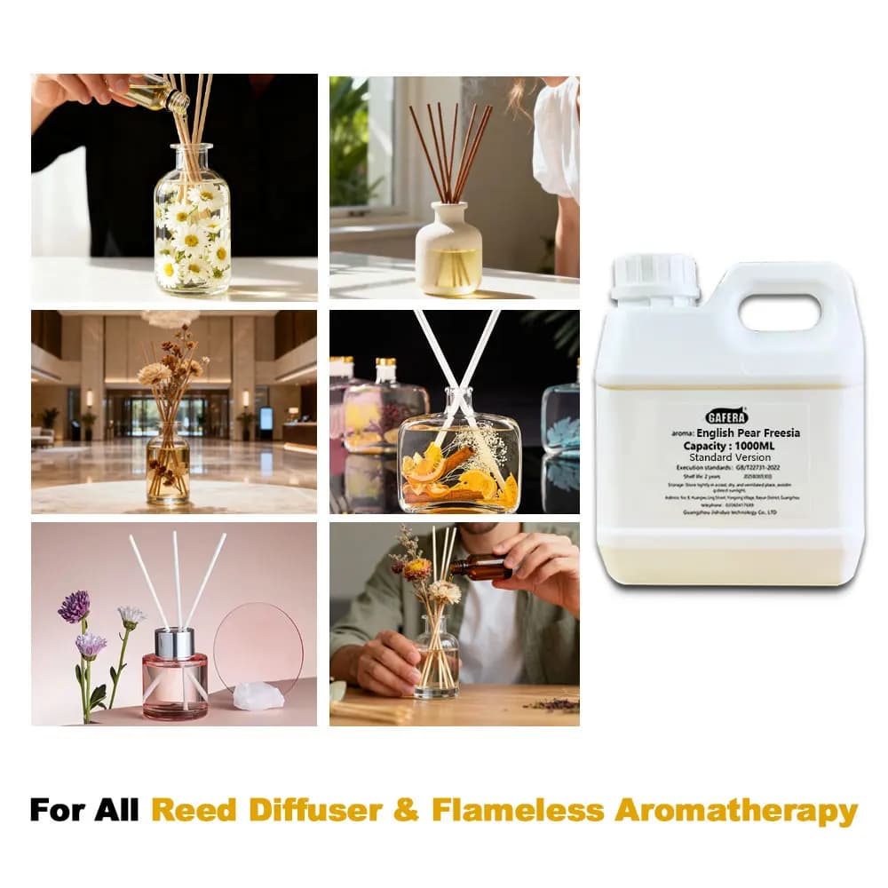 GAFERA 1000ml (33.8 fl.oz) Oli Essenziali per Aromaterapia Senza Fiamma al Profumo di Agrumi/Kempinski, Olio per Diffusore a Bastoncini per Hotel, Bottiglia Grande di Profumo