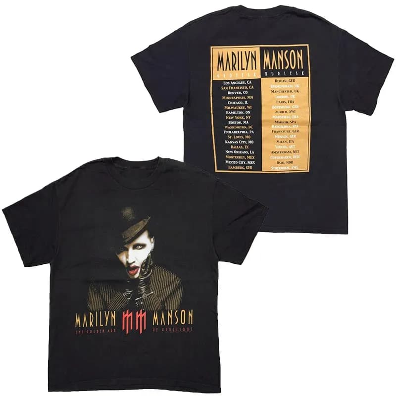 T-shirt casual astratta di Marilyn Manson, marchio di lusso per uomo e donna