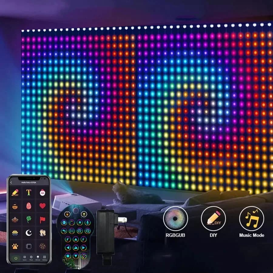 2024 Nuovo 3*3M 400LED tende luci ghirlanda RGB Smart APP controllo modello fai da te luci della stringa delle fate di Natale per la decorazione del festival
