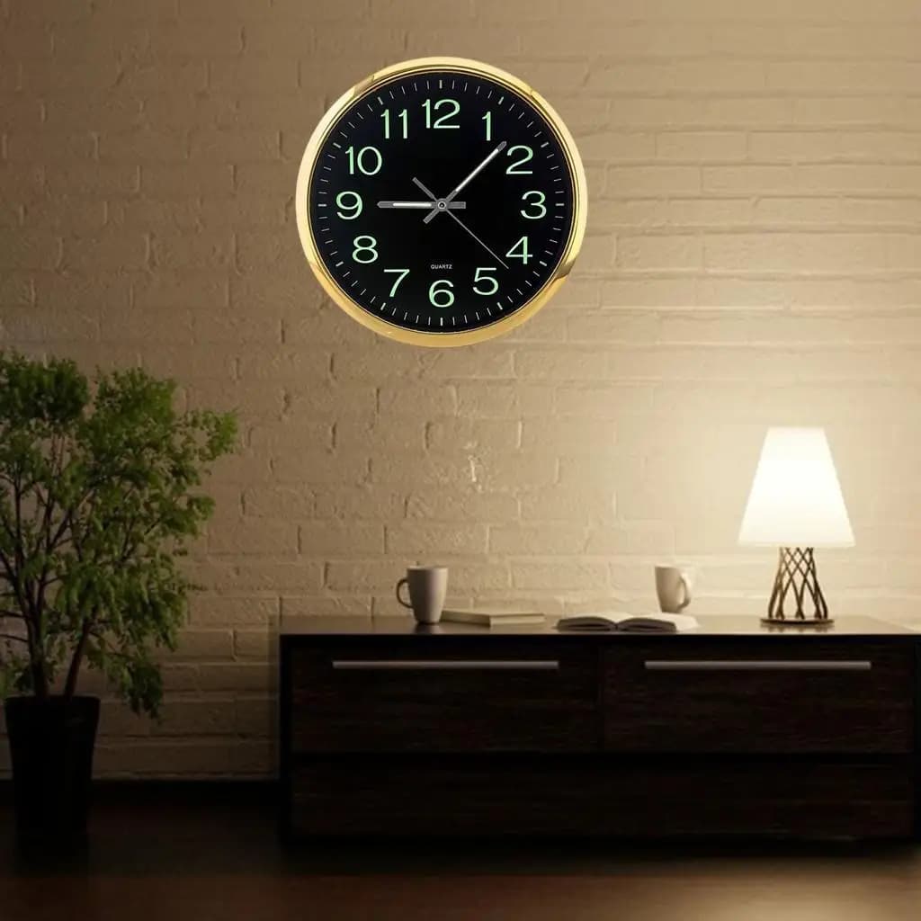 12 inch silent quartz wall clocks without ticking with easy to read rounds