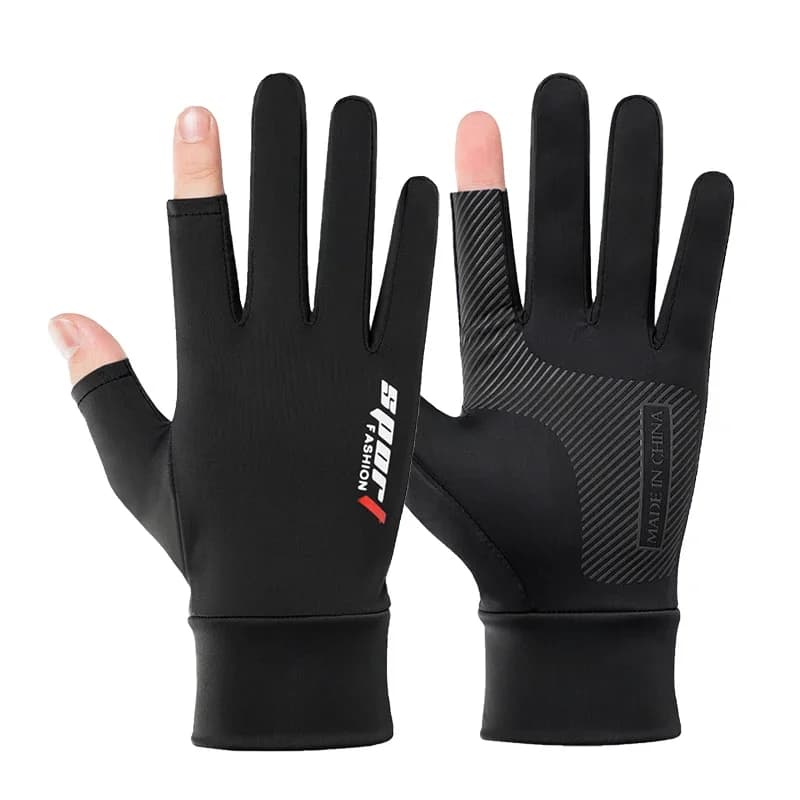 Guanti da pesca estivi da uomo Guanti da ciclismo con protezione solare antiscivolo in seta di ghiaccio Guanti da moto sportivi all'aria aperta anti-UV sottili