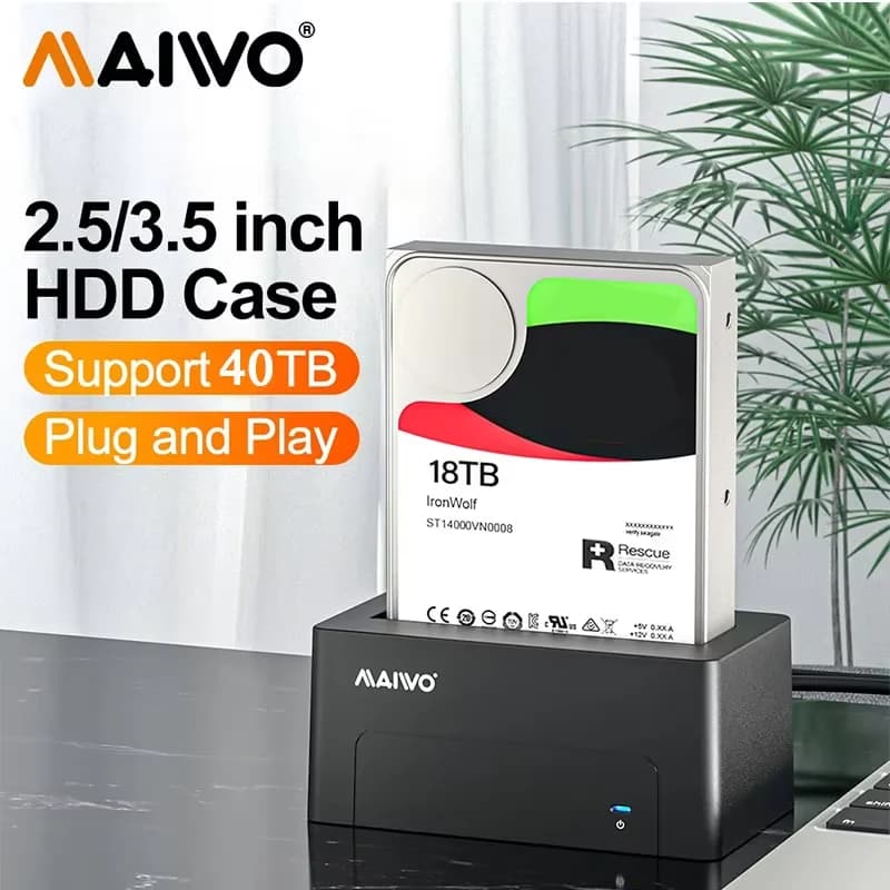 MAIWO 2.5 Docking Station per disco rigido da 3.5 pollici 2.5 "3.5" custodia per disco SSD 5Gbps Speed HDD Docking Station custodia per disco rigido