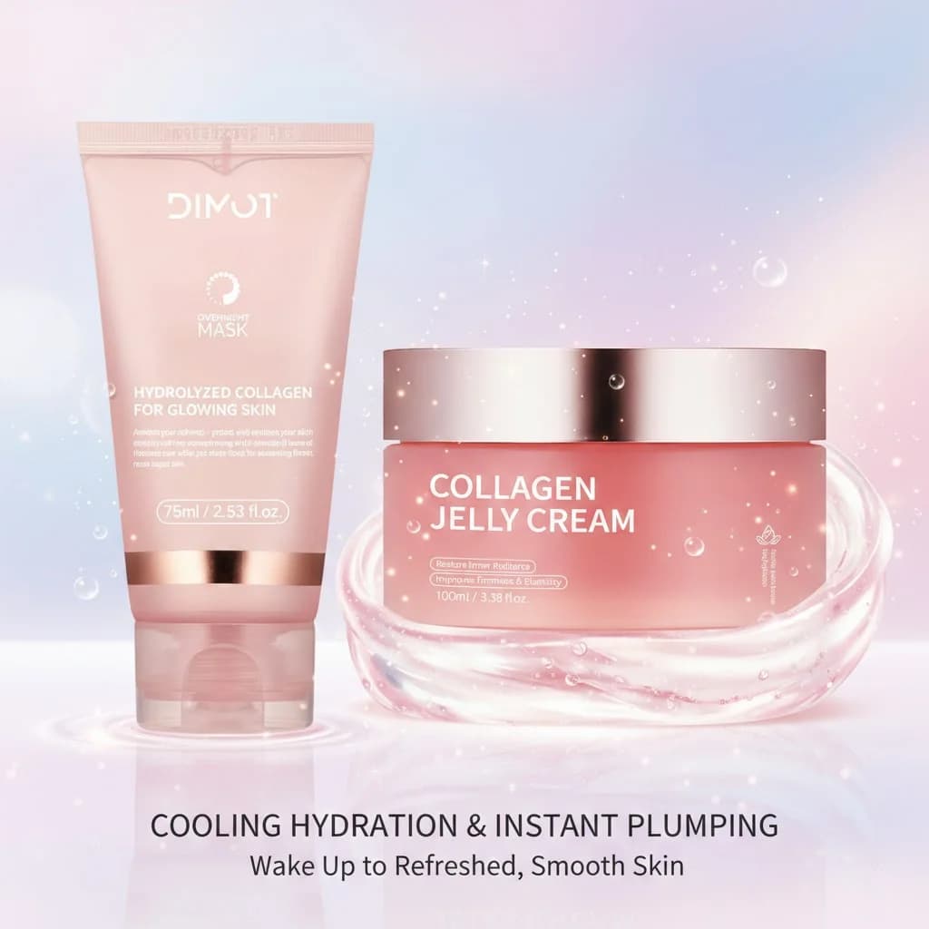 Collagen Night Mask, Illuminating and Hydrating Cream, Anti-wrinkle Treatment and Rassodante for a Lyscia and Radiosa Skin