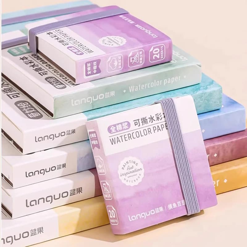 100% Cotton Watercolor Book 300g Thick Paper Mini Portable Tearable Watercolor Paper Art Student's Painting Drawing Supplies