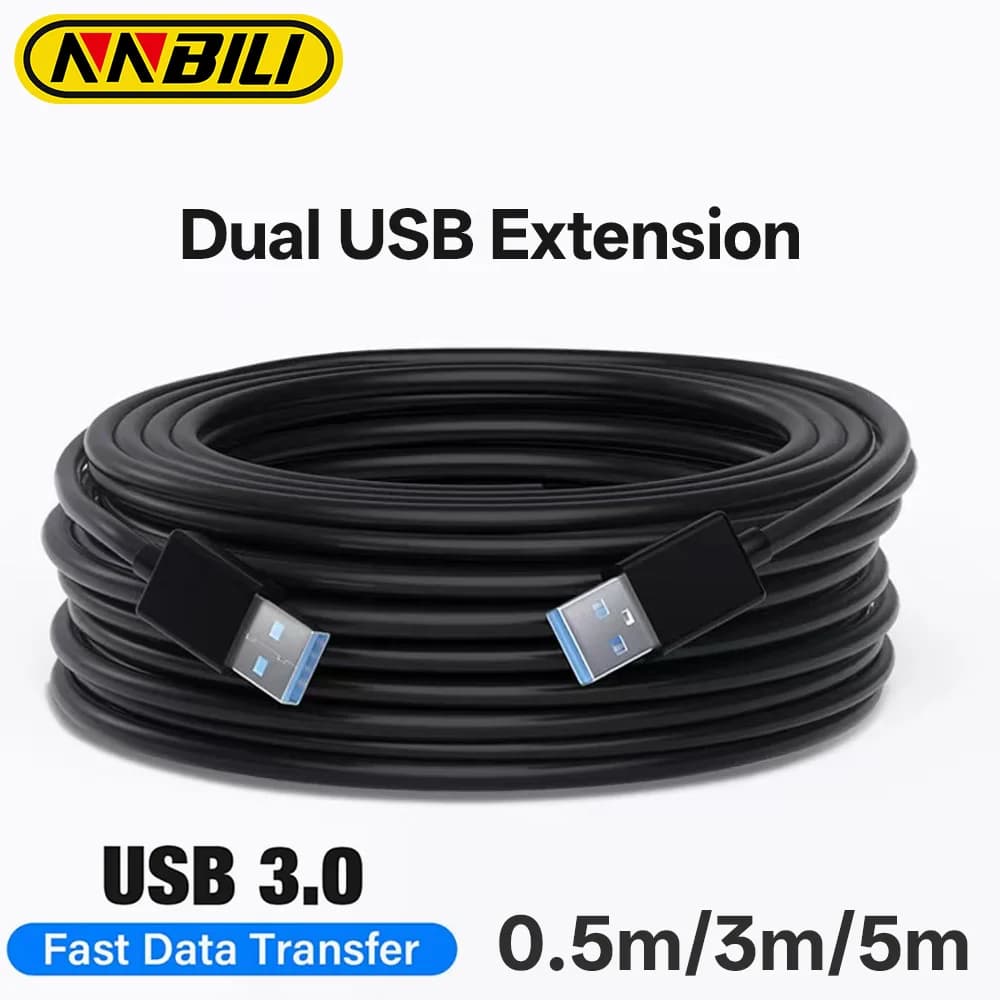 NNBILI 0.5m 3m 5m Cavo di prolunga USB USB A Maschio a USB A Maschio USB 3.0 Extender per radiatore Cavo di prolunga di rete per disco rigido