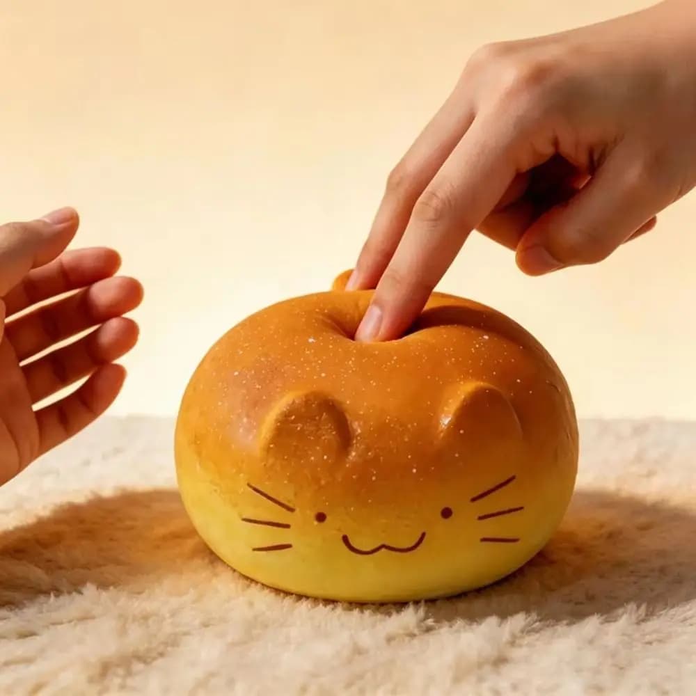 Children Cat Shape Bread Fidgets Toys Hand Relax Cartoon Kitty Bread Squeeze Toy Pinch Slow Rising Slow Rebound Toy Kids Adults