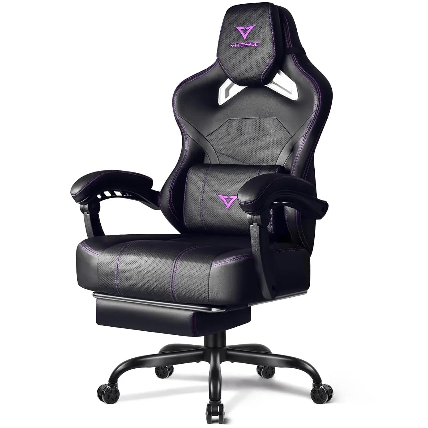 Sedia da gioco grande e alta Capacità di peso di 400 libbre con poggiapiedi, sedia ergonomica per videogiochi per adulti con sovradimensioni, personalizzata
