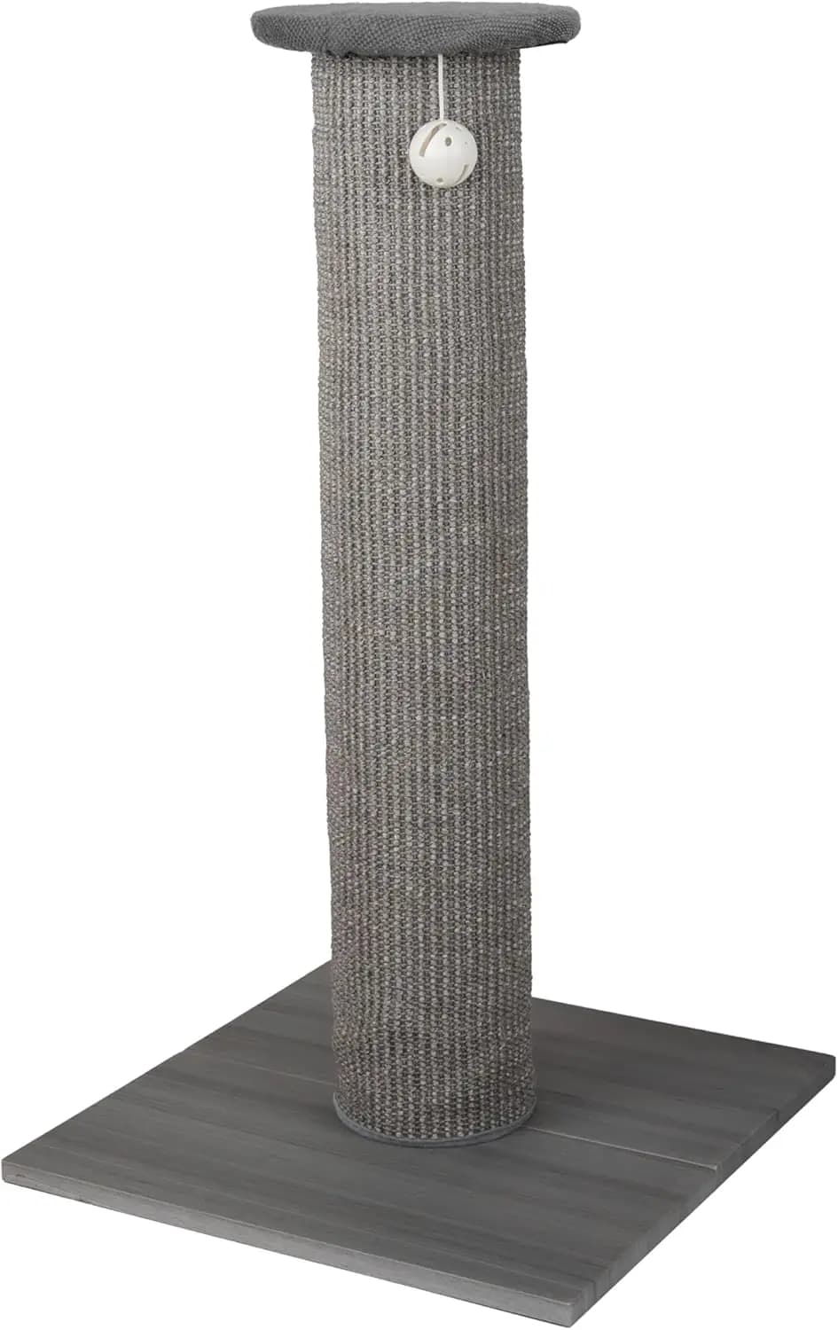 Tiragraffi per Gatti in Sisal da 81 cm con Base Robusta e Giocattolo Sospeso, Facile da Montare, Protezione per Mobili per Gatti da Interno - Grigio