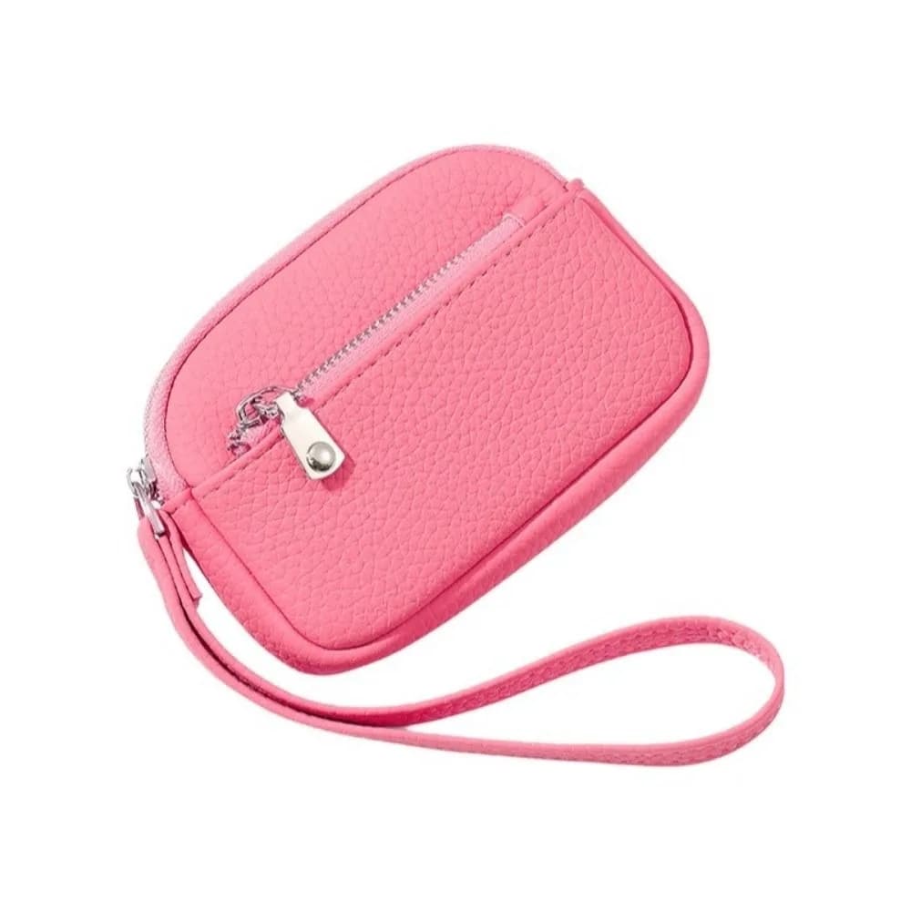 Stylish Fashion Women's Keychain Wallet Zipper with Wrist Strap Women Wrist Wallet PU Leather Large Capacity Coin Bag Daily Use