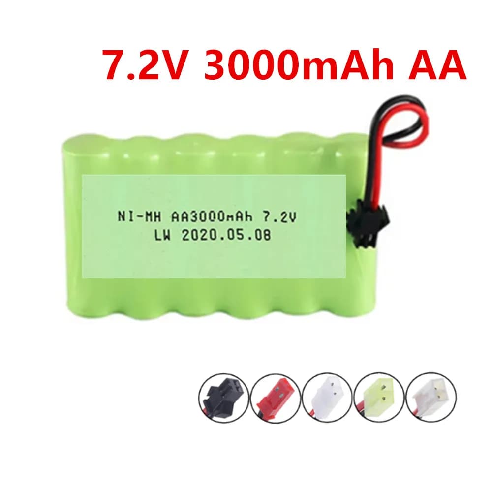 Batteria NI-MH 7.2V 3000mAh 2800mAh per Telecomando, Barca Elettrica, Auto, Camion, Batteria Ricaricabile AA nimh 7.2V 2400mAh
