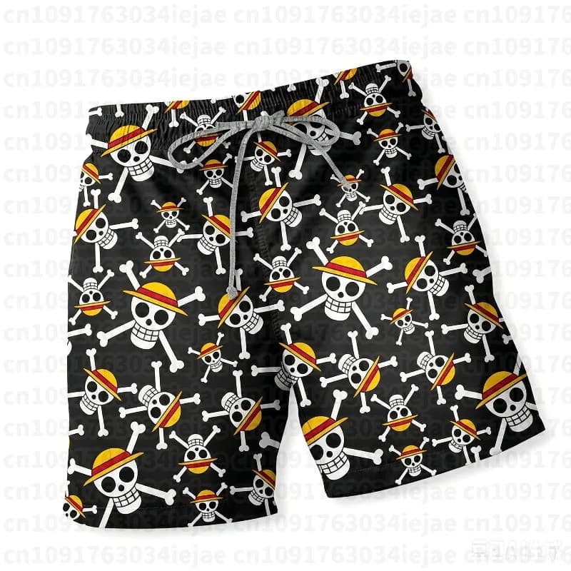 One Piece Anime 3D Print Beach Shorts Men Quick Dry Swim Trunks Devil Fruit Straw Hat Pirates Casual Summer Board Shorts