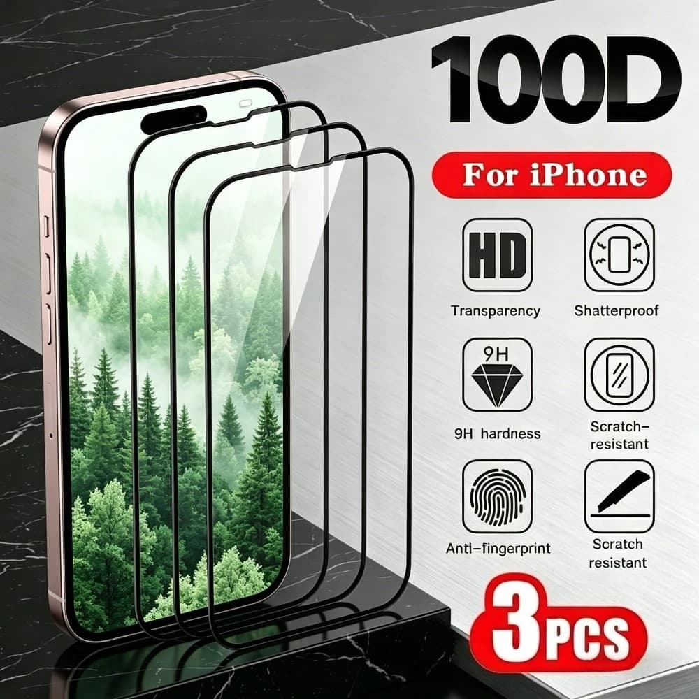 3 Pezzi Protezione Schermo Completa per iPhone 17 16 15 14 Pro Max Air 16e 17e, Vetro Temperato per iPhone 15 14 Plus 13 12 11 Pro