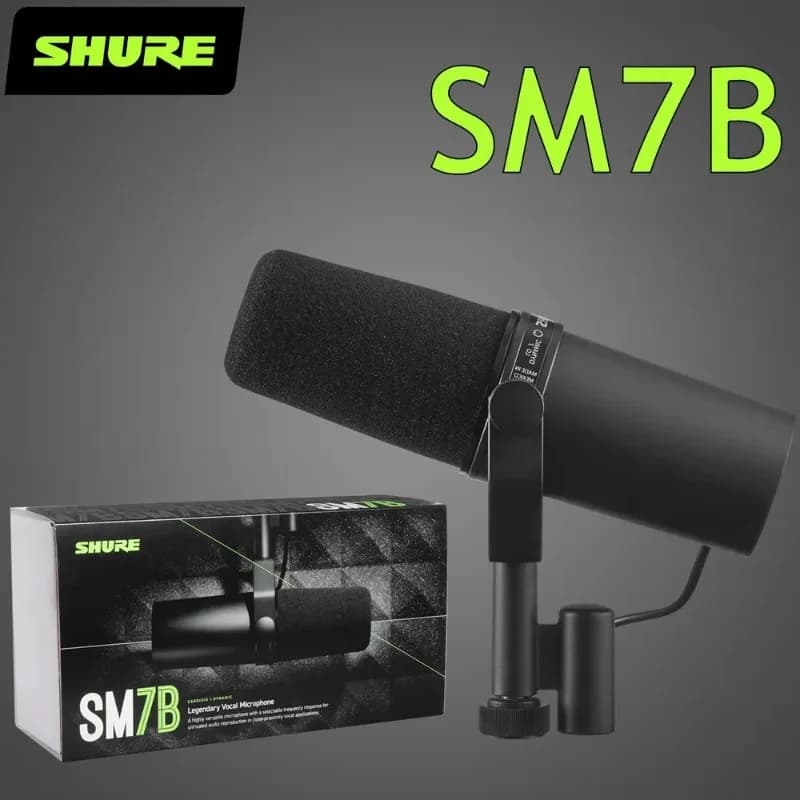 Microfono Shure SM7B, Microfono Dinamico per Podcast e Registrazione in Studio, Cardioide, Nero, in Metallo