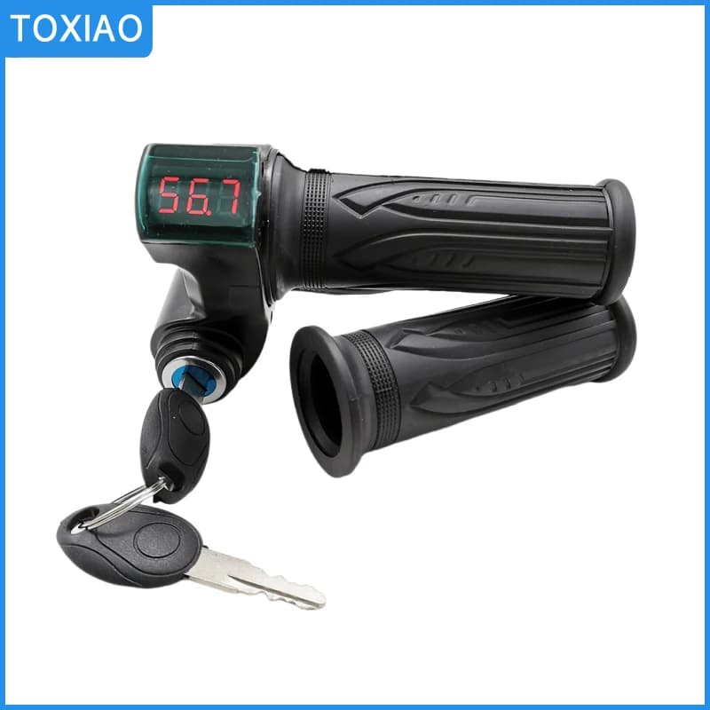 12-99V Indicatore di tensione della batteria Acceleratore digitale Ebike Twist con interruttore a chiave per scooter elettrico triciclo bicicletta MTB ATV parte