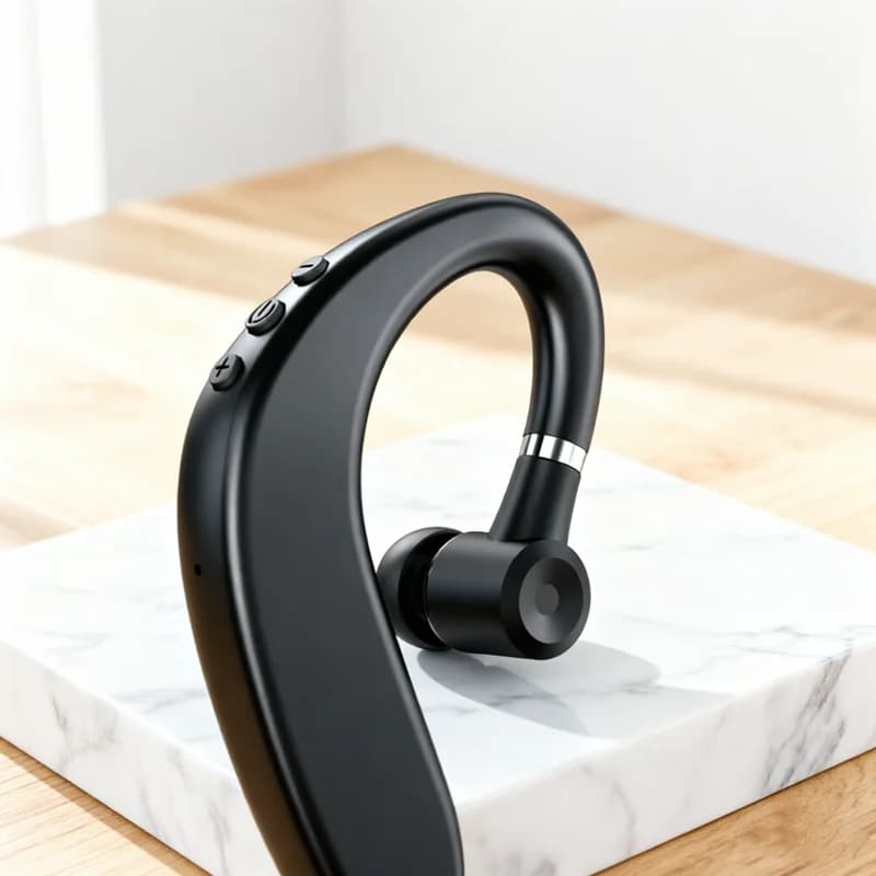 Nuove Cuffie Bluetooth Wireless Monoaurali con Gancio per Orecchio, Auricolari Stereo per Business, Headset Vivavoce Sportivo con Microfono