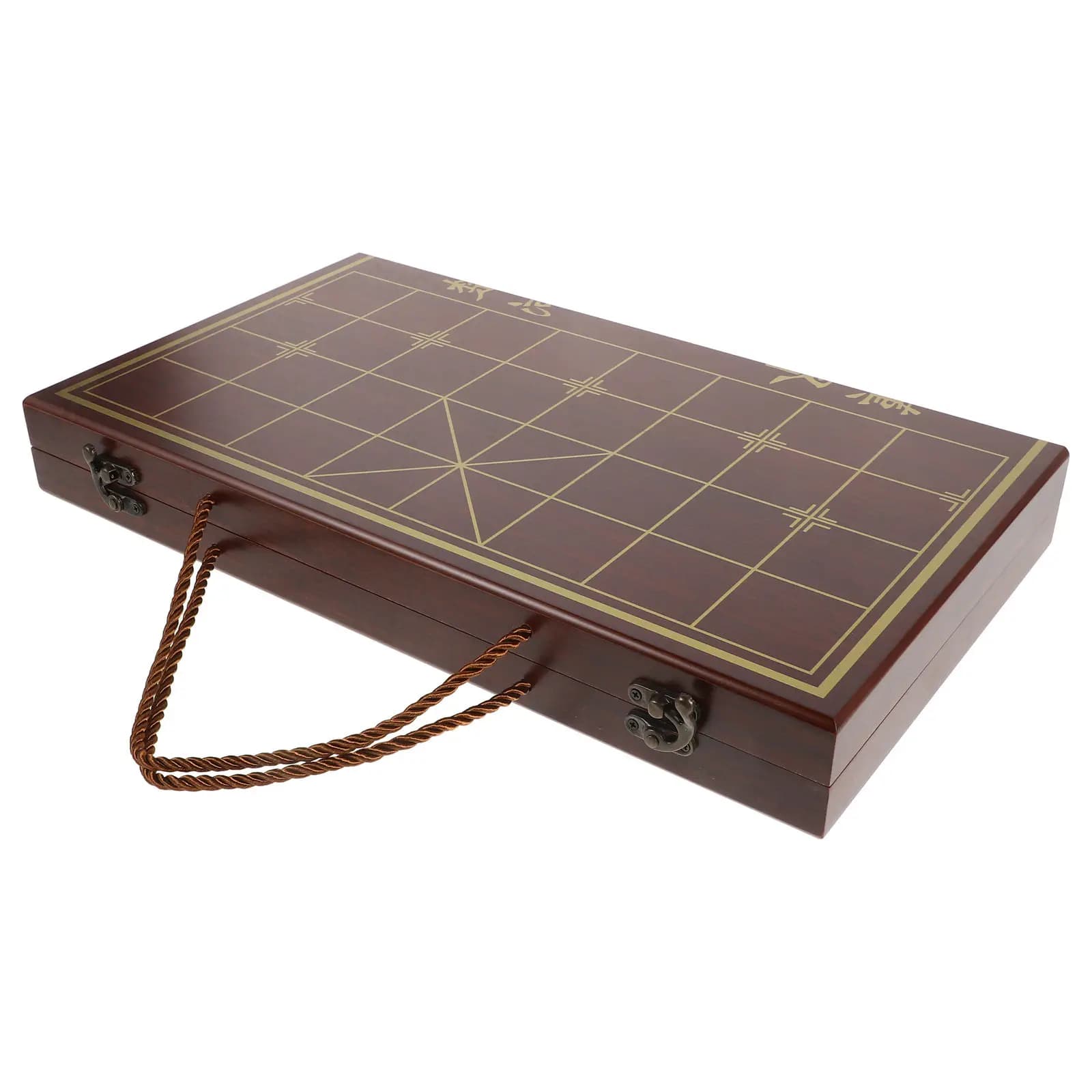 Set di Scacchi Cinesi in Legno con Custodia Portatile per Xiangqi, Gioco da Viaggio in Legno Naturale, Idea Regalo