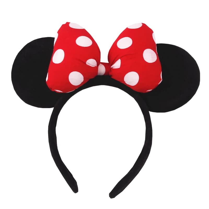 2023 Mouse Ears Headband For Girls Adults 5''Polka Dot Bow Hairband Festival Party Travel DIY Hair Accessories