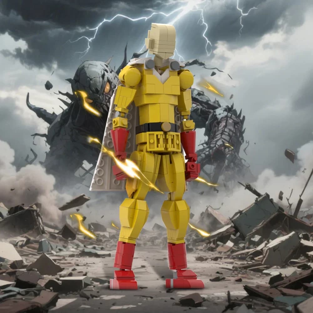 MOC-216325 One Punchs Man Animazione Building Blocks Modello Saitamaed Personaggi d'azione Mattoni Assemblaggio Giocattoli Regali di compleanno per bambini