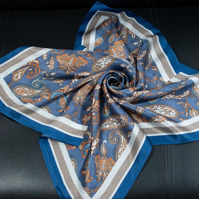 100% Silk Geometric Printed Scarves, Headscarves, Shawl Scarves, Bright Colors, Fashionable And Versatile