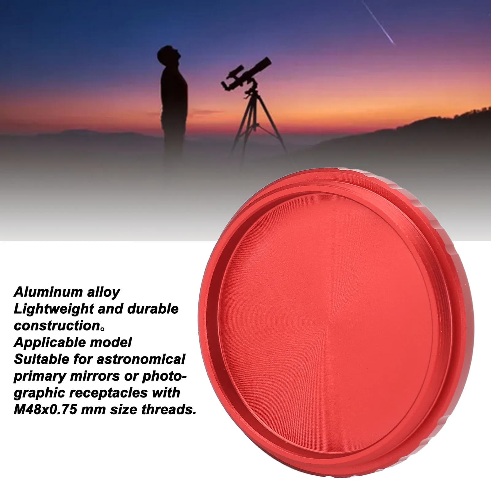 Lente Protettiva per Telescopio Astronomico con Filettatura M48X0.75mm, Accessorio Pratico Contro la Polvere
