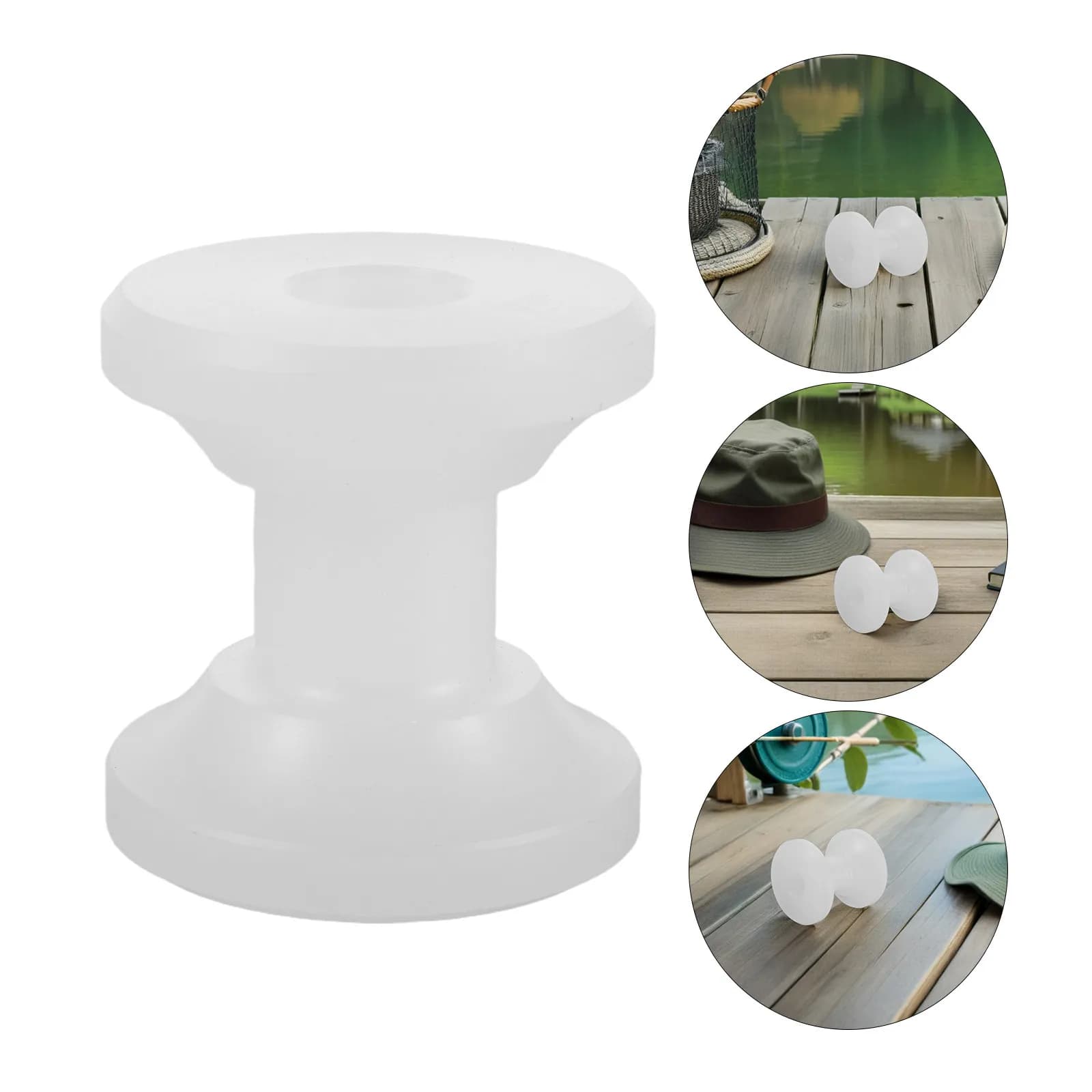 Rullo Ancoraggio in Nylon Bianco Resistente, Ruota di Ricambio per Imbarcazioni, Accessori Puleggia di Prua Marina per Yacht, Kayak, Rimorchio