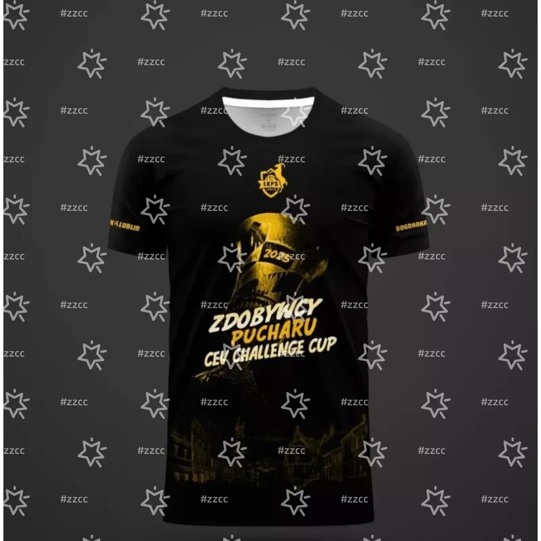 Maglietta da uomo e bambino per pallavolo, set da allenamento, maglia sportiva primaverile, T-shirt Y2K da donna, per vincitori del Challenge Cup