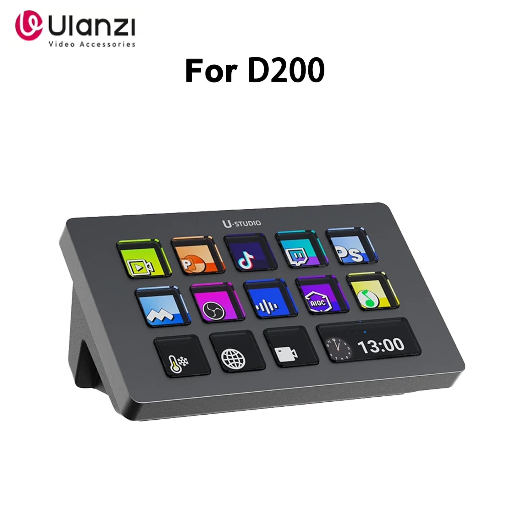 Original Ulanzi D200 Stream Deck With 13 Customizable LCD Keys Drag-and-Drop Ideal For Live Streaming And Content Creation