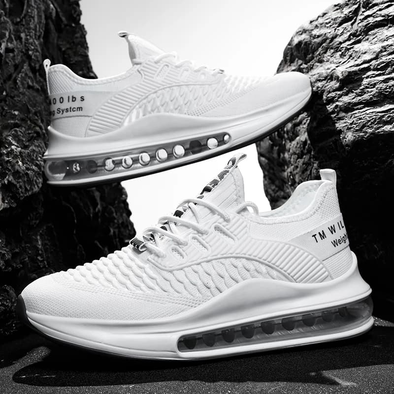 Scarpe da ginnastica da uomo Scarpe da corsa casual con cuscino d'aria per uomo Scarpe sportive in maglia traspirante Scarpe da ginnastica leggere e comode per atletica leggera
