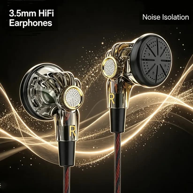 QKZ MDR Flat-Head Headphones 16MM Large Dynamic HiFi Bass Sport Earbuds Music Wired Earphones 3.5MM AUX Headset In Ear With Mic