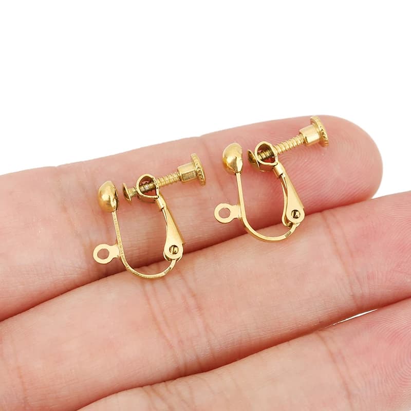 4pcs PVD Never Fade Stainless Steel Earring Clips Clasps Hypoallergenic Earrings Making For Diy Jewelry Findings Accessories
