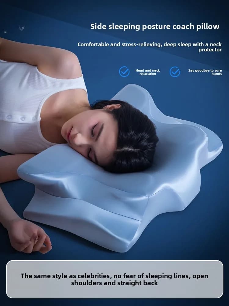 1pc Memory Cuscino cervicale Protezione del collo Cuscino di memoria a rimbalzo lento Collo cervicale a forma di farfalla Cura del sonno sano