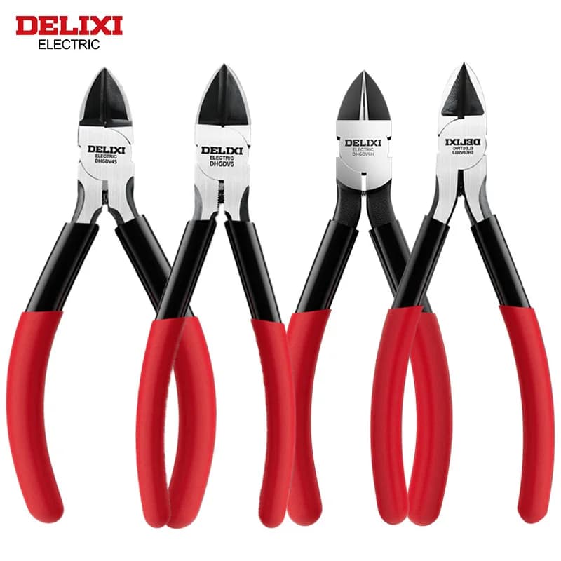 DELIXI ELECTRIC Nozzle Pliers Electronic Pliers Industrial Scissors Diagonal Pliers，for CuttingMetalWireCablePlasticsWood