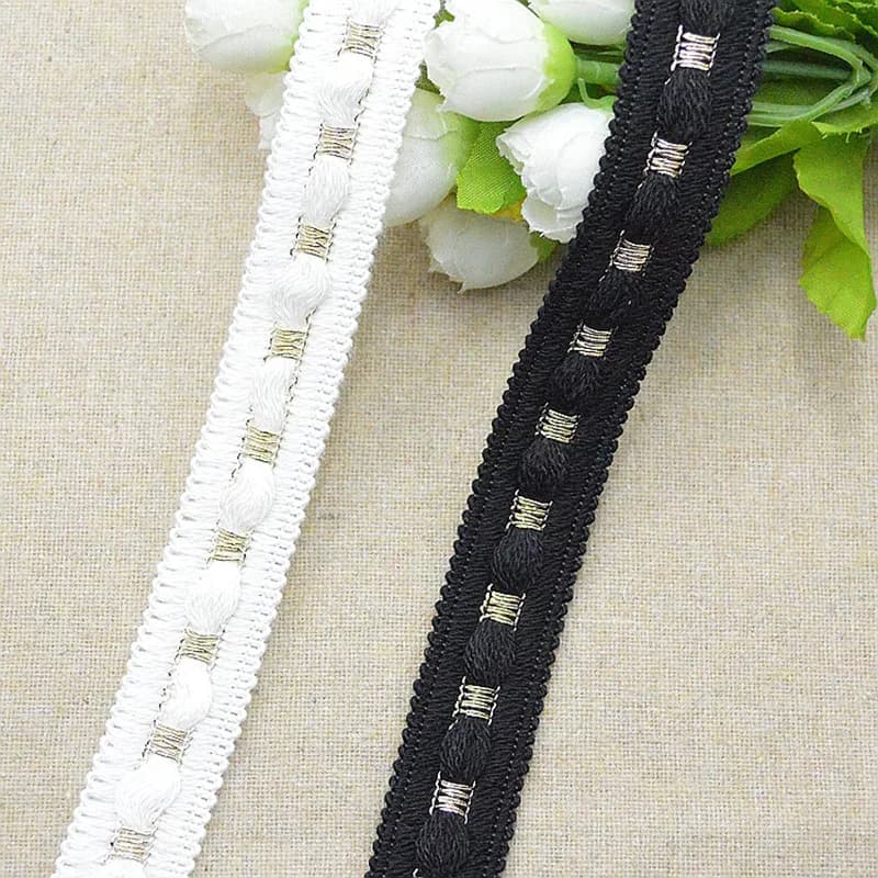 Nastri in pizzo bianco da 5 m/16,4 piedi per confezione, larghe decorazioni a forma di centopiede per abiti, fai da te, cucito e artigianato