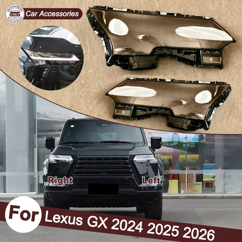 Front Headlamp Cover Transparent Mask Lamp Shade Headlight Shell Lens Replace The Original Lampshade For Lexus 2024 2025 2026 GX