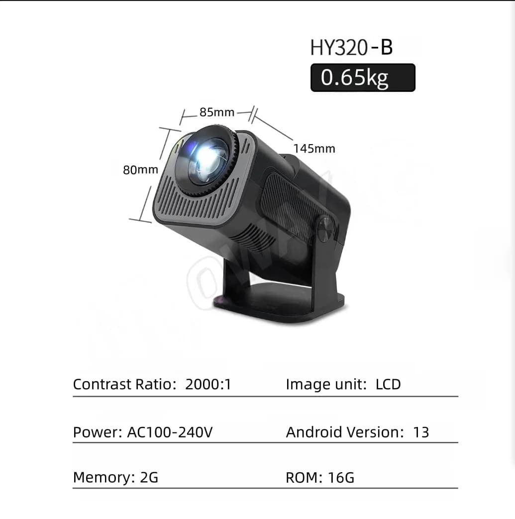 2025 ultimo proiettore HY320-B mini 4k smart Android 13 WiFi mini proiettore proiettore con messa a fuoco manuale proiettore domestico portatile